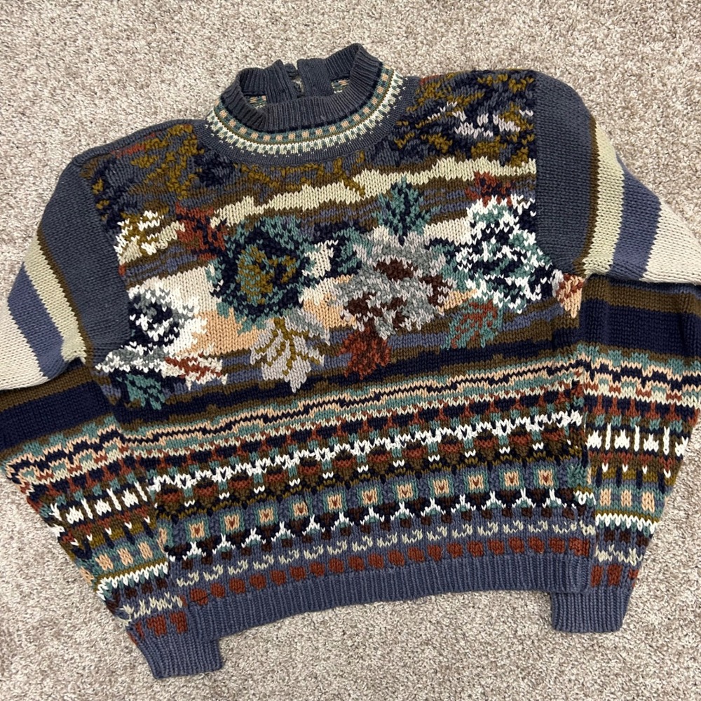Vintage Heirloom Collectibles Sweater‎ Cottagecore Women Size Large Abstract
